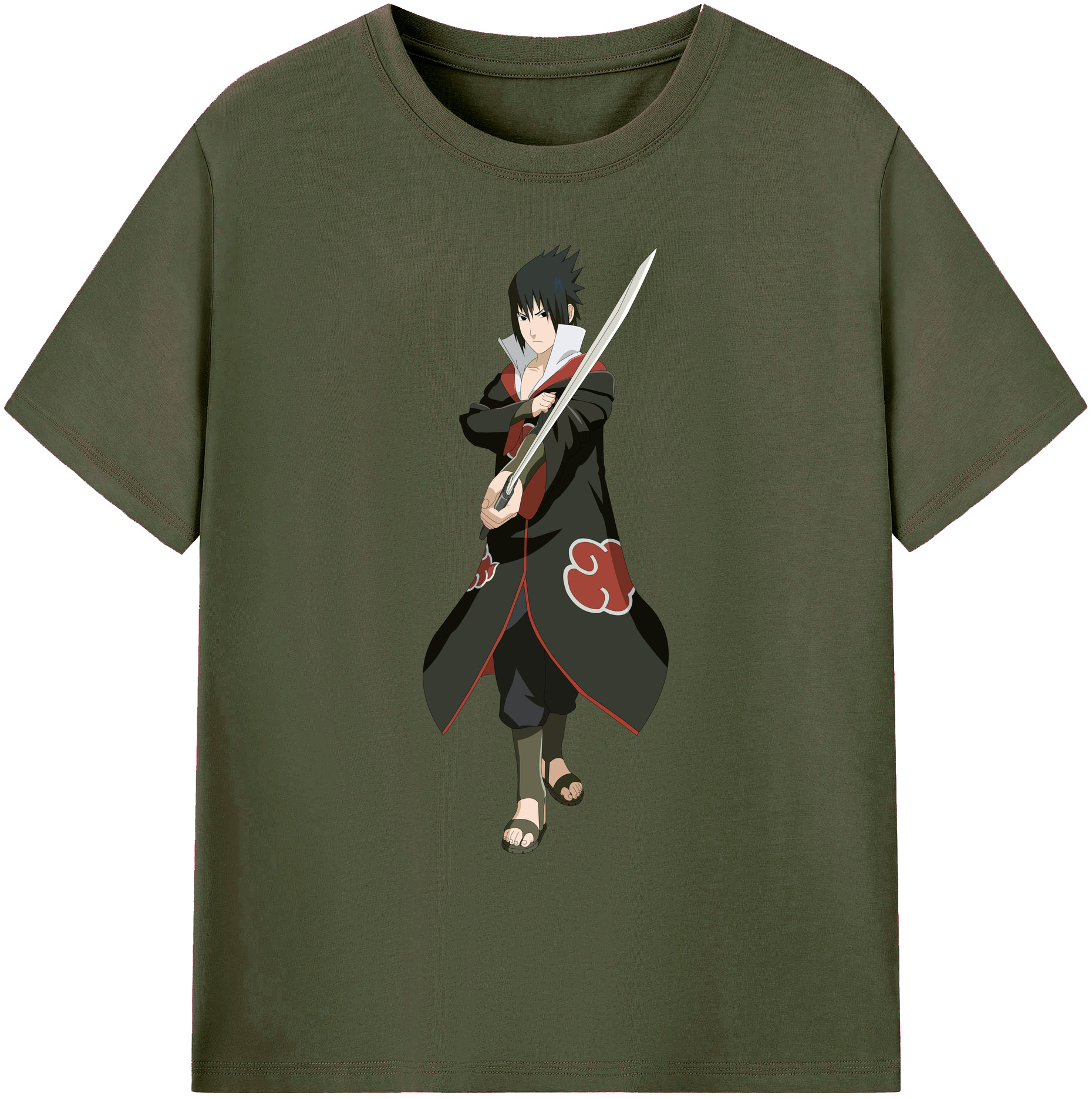 （画像用） NARUTO -ナルト- うちは サスケ Uchiha Sasuke 綿100％ メンズ半袖Tシャツ｜肌触りやわらか＆通気性